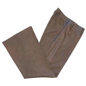 Nordstrom Halogen Mocha Taylor Fit Flat Front Wide Leg Pant size 6